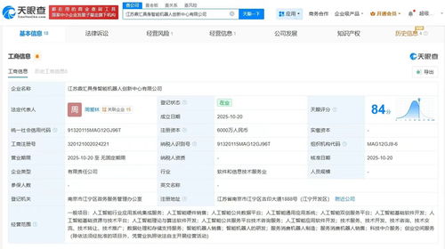 埃斯頓等企業(yè)聯(lián)手成立鼎匯具身智能機(jī)器人創(chuàng)新中心，注冊資本達(dá)6000萬，聚焦軟件開發(fā)
